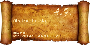 Abeles Frida névjegykártya
