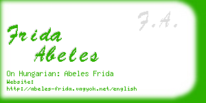 frida abeles business card